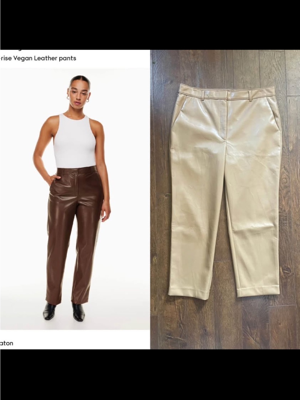 New Aritzia Vegan Leather Super Soft Command Pants. Size 16. Shiitake